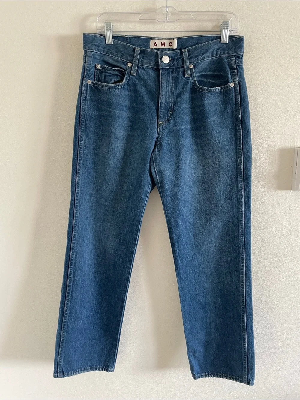 AMO Libby Jeans Women’s Size 27 Relaxed Straight Cropped Mid Rise Mastermind